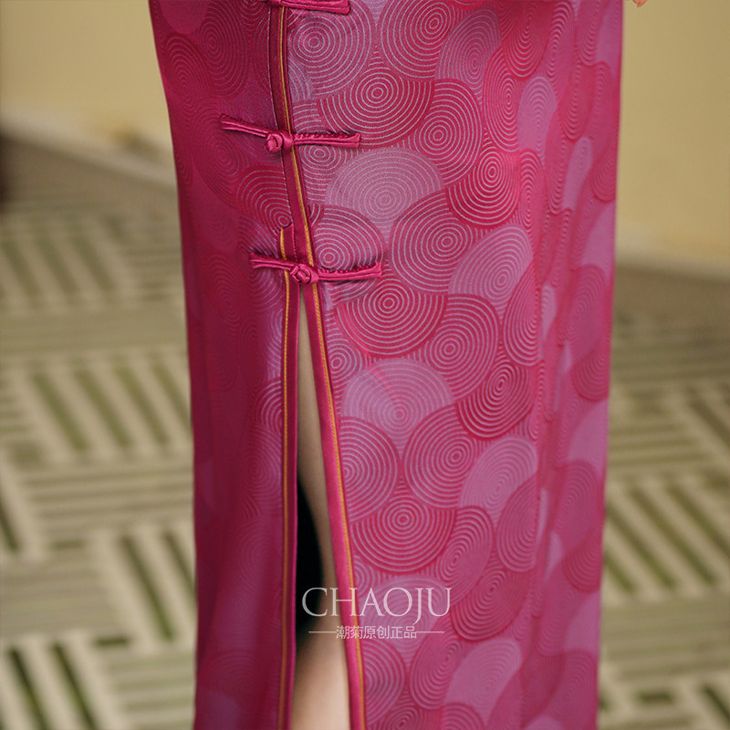 喜婆婆婚宴装2024新款新中式旗袍真丝桑蚕丝高贵妈妈礼服平时可穿