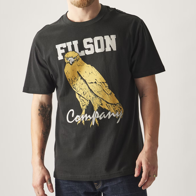 美产现货Filson Pioneer重磅纯棉T恤工装复古圆领宽松短袖半袖夏-图1