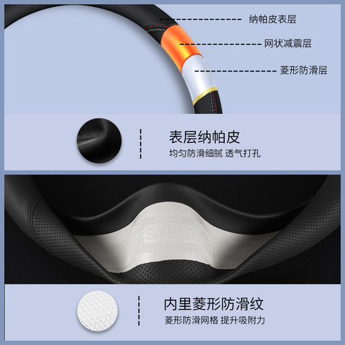 适用宝马方向盘套5系3系7系1系2系4系X1X2X3X4X5X6 I3IX3真皮把套 - 图2