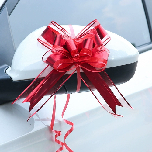 Моя свадьба свадьба, команда свадебной машины украшает свадьбу, свадьбу, лоскутное одеяло Большой красный лук сжигает цветы