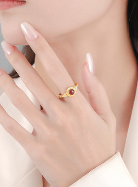 女925银高级藤萝紫色锆石戒指