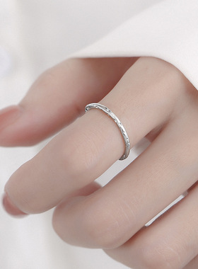 女925银高级感素圈戒指小众设计