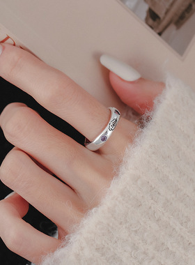 女925银食指戒小狗猫爪戒指