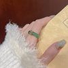 Women's 925 silver index finger ring Hetian jade auspicious cloud ring