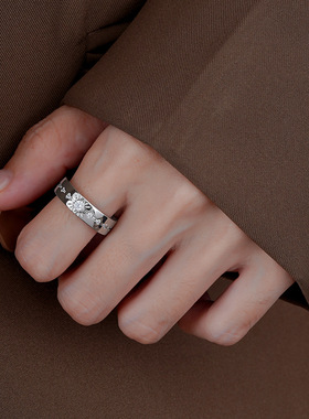 微镶四芒星锆石戒指2025年新款