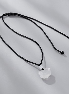 和田玉Kitty猫项链可爱少女