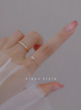 女925银日韩爱心戒指小众韩国