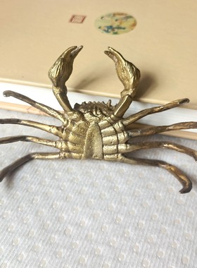 铜螃蟹横财将军铜饰品八