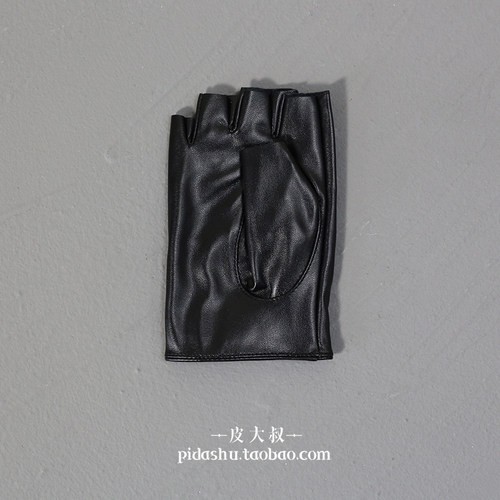 黑洛丽塔朋克少女jk机能原宿暗摇滚蹦迪街舞表演系扣皮质半指手套 - 图1