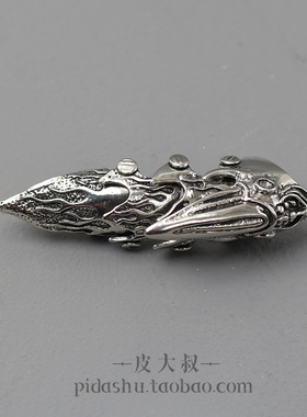 金属感朋克摇滚关节合金长戒指