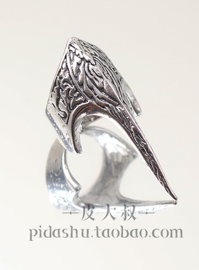 复古朋克鹰爪尖戒指个性指环