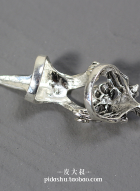 镶钻戒指摇滚骷髅龙形关节戒指