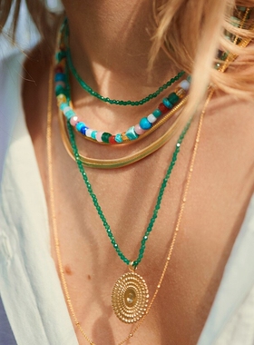 Star Ray 自由守护 项链宝石串珠颈链彩宝春日叠戴配饰极简锁骨链