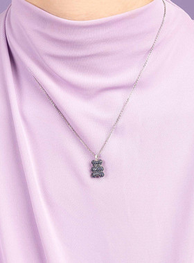 Star Ray2026新款可调项链蓝色星星毛衣链小熊吊坠生日礼物锁骨链