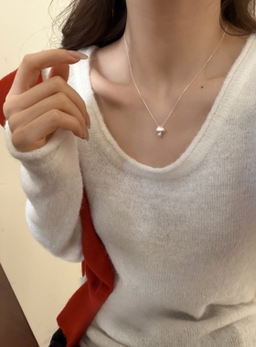 Star Ray小众设计感纯银立体蘑菇吊坠项链简约个性高级锁骨链颈链