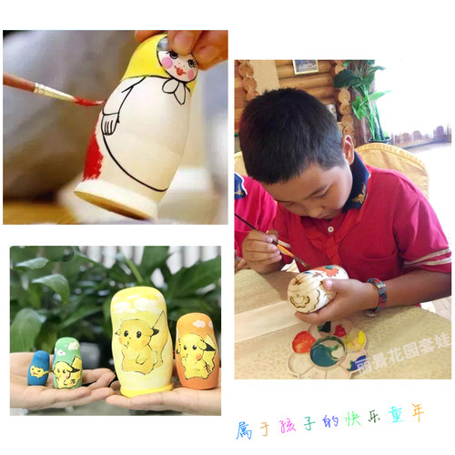 厂家销售5层DIY手绘俄罗斯套娃白坯幼儿园手工课工具创意礼品摆件 - 图2