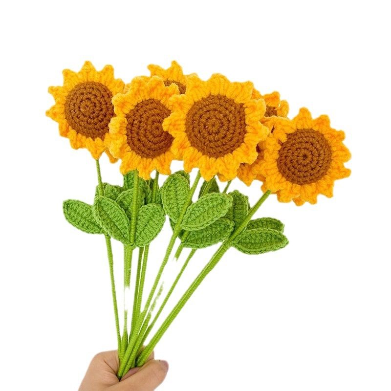 锌特礼物向日葵手工产品送女朋友礼物编织老师花束同学教师节