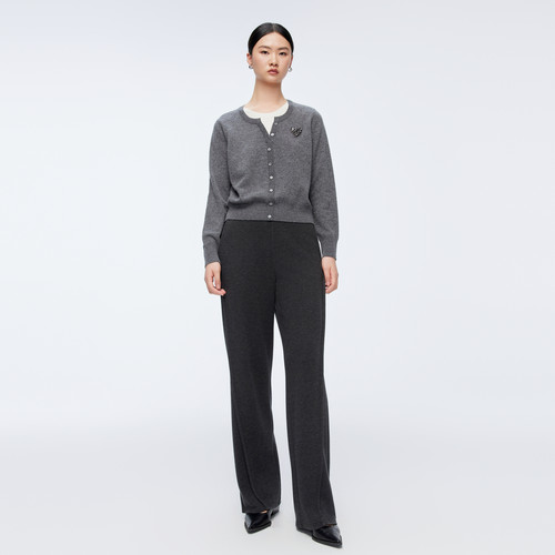 【100%绵羊毛】婉甸25冬新品假两件套头衫羊毛针织衫1244W08GS3 - 图1