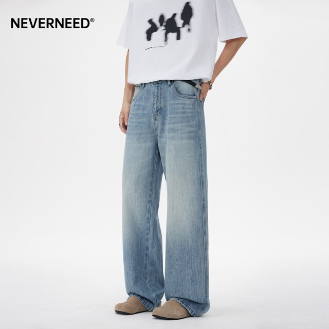 ບໍ່ເຄີຍມີ jeans ສີຟ້າກ້ອນສໍາລັບຜູ້ຊາຍແລະແມ່ຍິງ