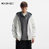 NEVERNEED American cleanfit hooded sweatshirt for men and women boxy short double zipper contrast cardigan jacket
