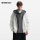 NEVERNEED American cleanfit sudadera con capucha para hombres y mujeres boxy short doble cremallera contraste cardigan chaqueta