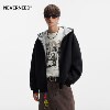 NEVERNEED American cleanfit hooded sweatshirt for men and women boxy short double zipper contrast cardigan jacket