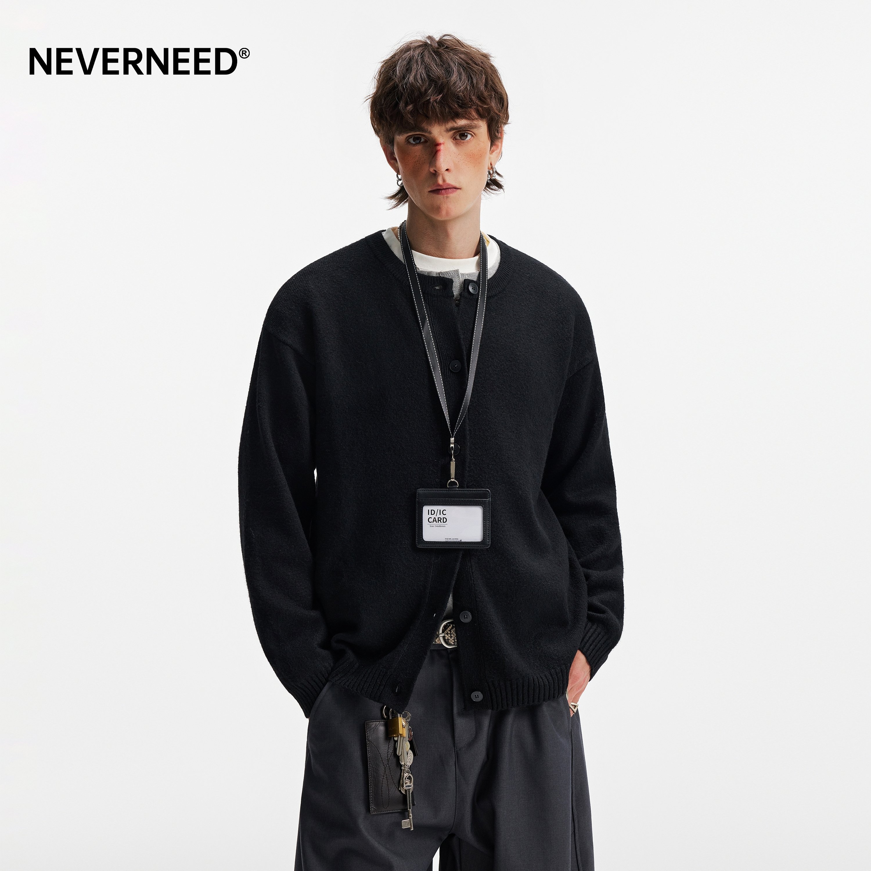 NEVERNEED短款开衫毛衣男女秋季美式绵羊毛慵懒风情侣针织衫外套,淘宝优惠券,粉丝福利购,淘宝优惠卷