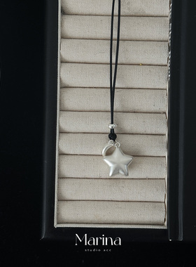 足银999【折纸星星】月亮长款项链