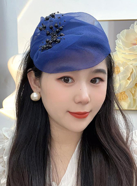 薄款网纱遮白发半帽时尚洋气2025新款夏季发卡头箍宽边发箍女头饰