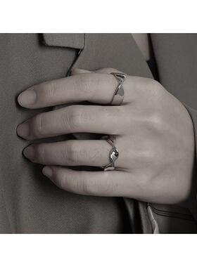 TT006小众ins设计感简约韩版铜指环个性莫比乌斯扭纹开口戒指女