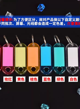 透明水晶塑料钥匙编号分类挂牌