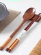 Portable take-out wooden spoon and chopstick storage box