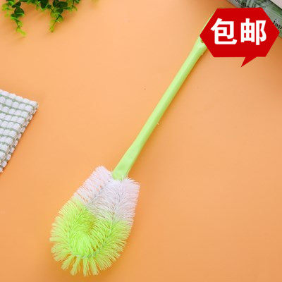 Long handle toilet brush with soft bristles and no dead ends