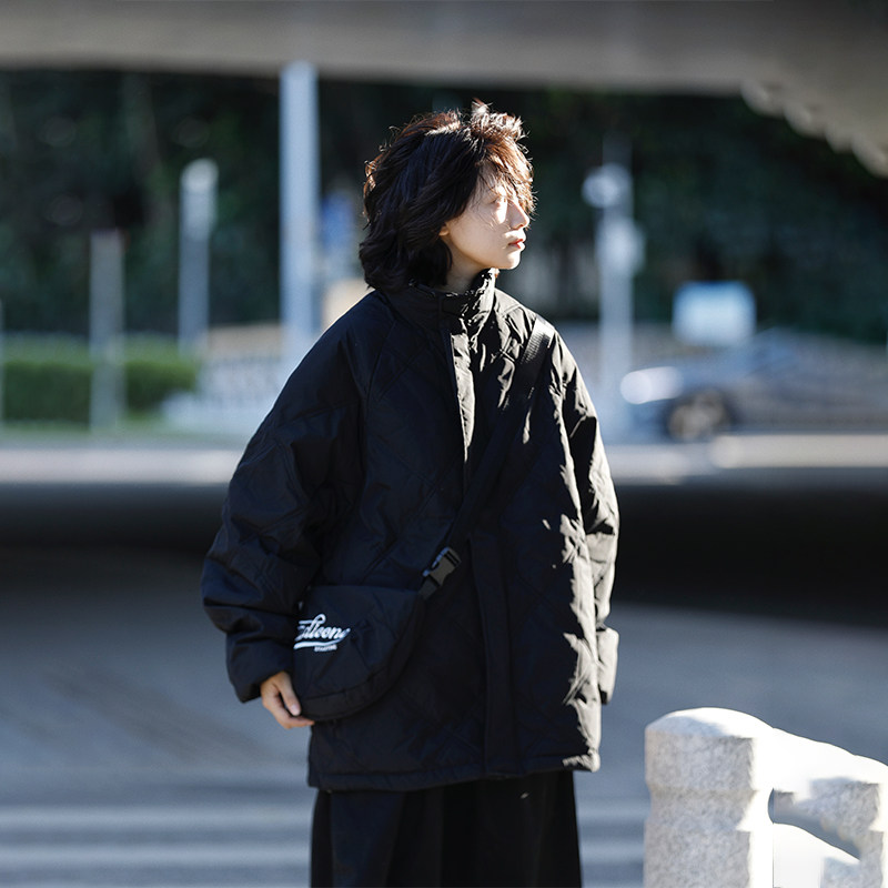 阿于呆冬季90白鸭绒加厚保暖立领羽绒服男宽松字母挎包简约外套女,淘宝优惠券,粉丝福利购,淘宝优惠卷