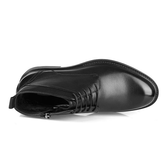 沙驰男鞋冬季高帮纯羊毛皮靴皮毛一体商务马丁靴子加绒皮鞋大棉鞋