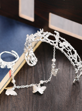 汉服宫铃手镯开口戒指套装古风