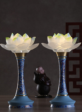 厂家直供黄铜珐琅彩供具套装批发家居佛堂香炉水杯莲花灯果盘摆件