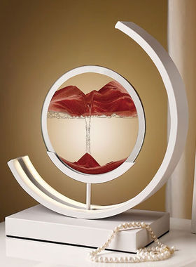 妖娆猫流沙画台灯沙漏摆件客厅工艺品乔迁之喜搬家春节新年礼物送