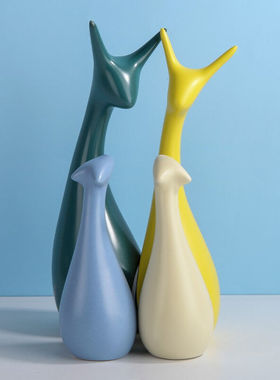 遇上佳人鹿之家陶瓷摆件工艺品客厅玄关电视柜办公室创意装饰乔迁