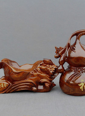 木韵江海花梨木雕葫芦摆件实木质红木雕刻葫芦家居饰品礼品工艺精