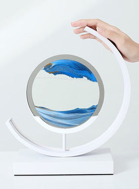 缔晶流沙画台灯沙漏摆件客厅装饰工艺品乔迁之喜搬家新年礼物送男