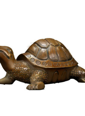 山迪长寿金龟铜乌龟摆件老人祝寿礼物中式家居办公室装饰工艺品小