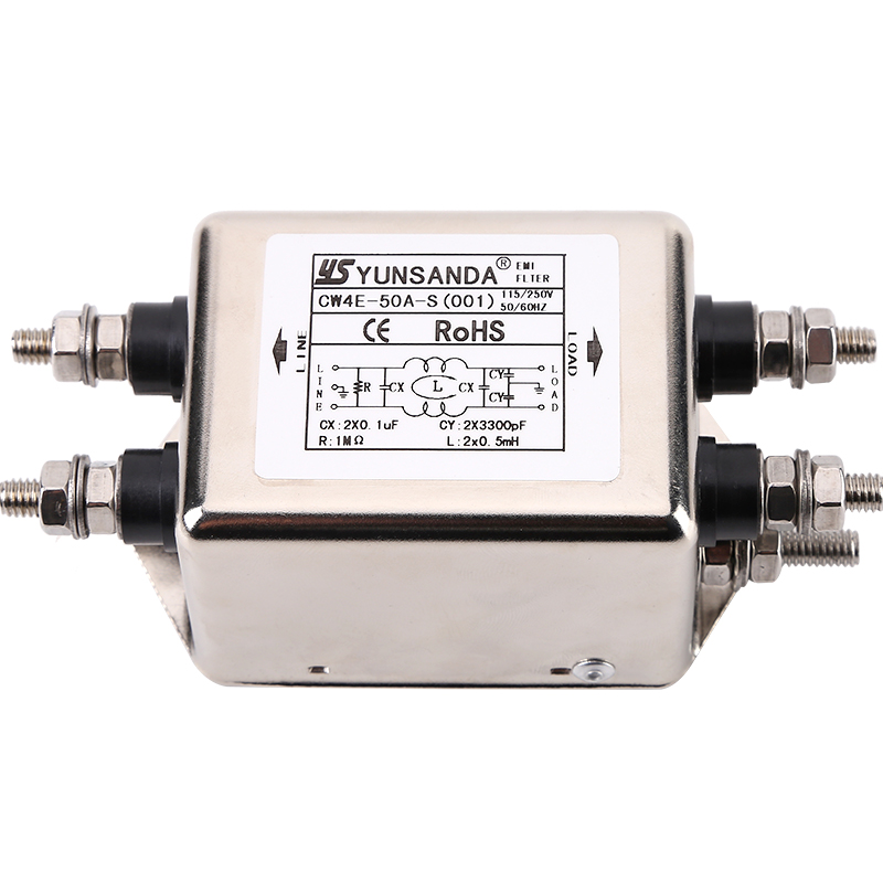 台湾YUNSANDA电源滤波器单相220v 交流CW4E- 40A50A60A-S(001)EMI - 图3