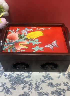 20*30-11双耳多宝玲珑盒老榆木家庭客厅可收纳装饰摆件