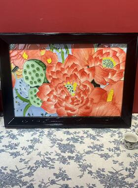 30*45墙挂新中式复古玄关客厅卧室墙壁陶瓷装饰摆件