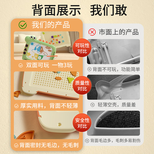儿童双面画板玩具磁性手写字板婴儿幼儿画画1岁2宝宝家用涂鸦涂色 - 图1