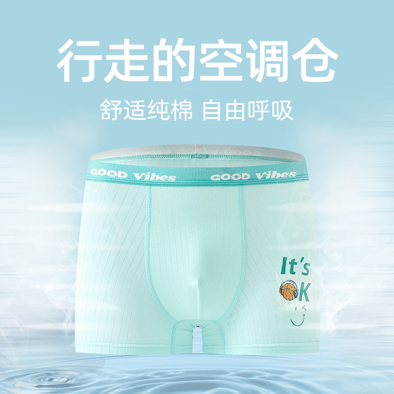 男童内裤男孩儿童纯棉a类全棉短裤四角中大童青少年发育期14岁,淘宝优惠券,粉丝福利购,淘宝优惠卷