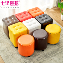 Bushel net red square stool domestic round stool leather stool pedun living-room sofa stool sloth man floating window changing shoes stool short stool Nordic