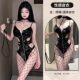 New style black jumpsuit patent leather tight