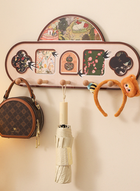 中古风入户门挂衣架装饰画